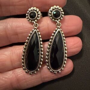 LAGOS sterling silver Maya double drop onyx doublet earrings